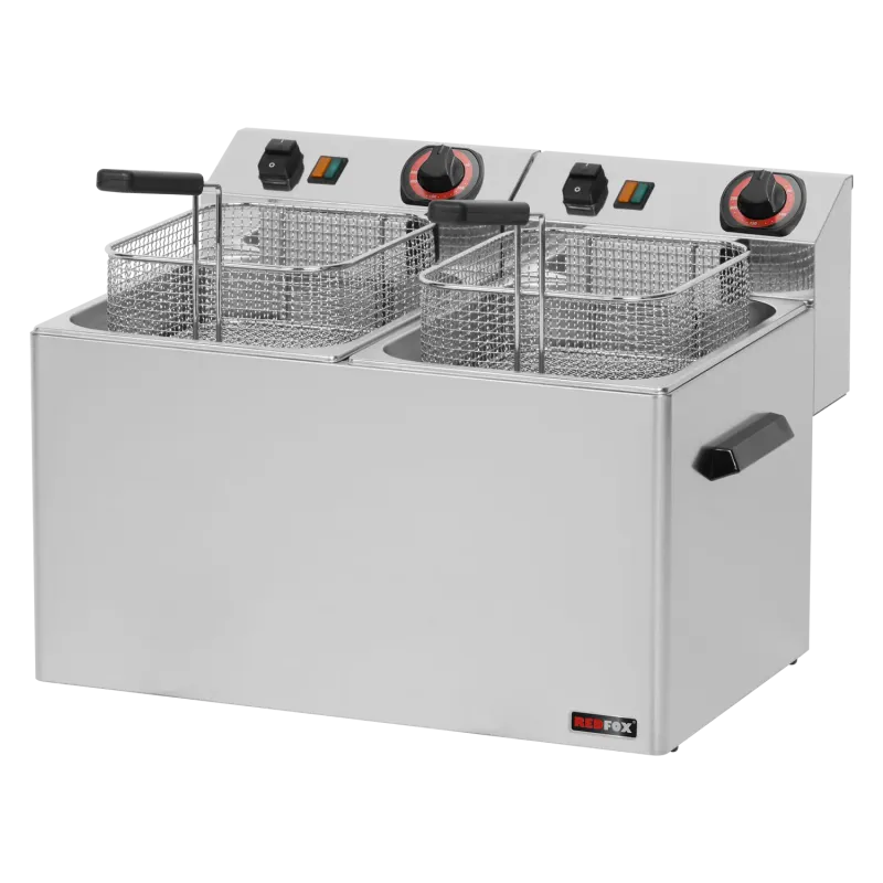 Friteuse électrique double 0,75 kW/l, 8+8 litres TOP 400 V - FE 77 T - Redfox