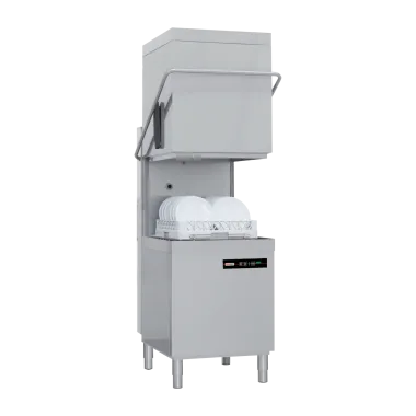 Lave - vaisselle à capot revêtement simple avec pompe de vidange 50x50 - 400 V - QQI 102 P - Redfox