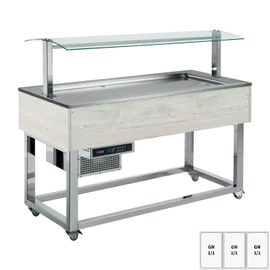 Buffet à froid positif GN 3 - 1/1 Hemlock - ES LIME+ 3H - Redfox