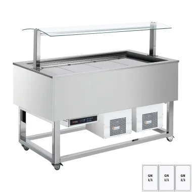 Buffet à froid positif GN 3 - 1/1 RAL - ES BLUE+ 3R - Redfox
