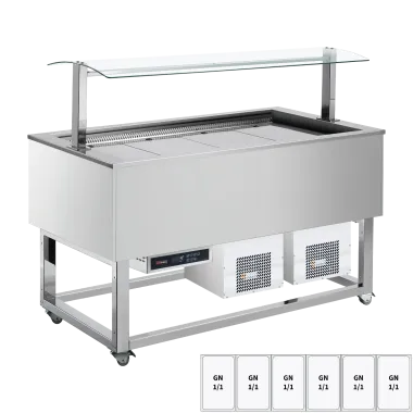 Buffet à froid positif GN 6 - 1/1 RAL - ES BLUE+ 6R - Redfox