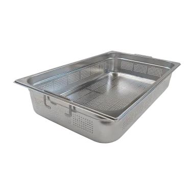 Bac gastronorme perforé GN 1/1 - 100 poignées escamontables en inox - GND 1/1 - 100 U - Redfox
