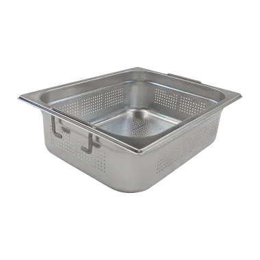 Bac gastronorme perforé GN 1/2 - 100 poignées escamontables en inox - GND 1/2 - 100 U - Redfox