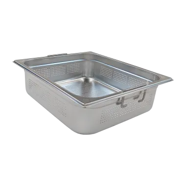 Bac gastronorme perforé GN 2/3 - 100 poignées escamontables en inox - GND 2/3 - 100 U - Redfox