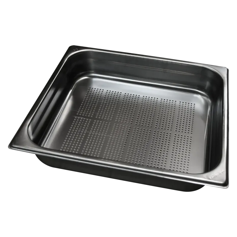Bac gastronorme perforé GN 2/3 - 40 poignées escamontables en inox - GND 2/3 - 40 U - Redfox