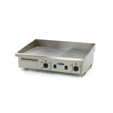 Plaque de cuisson - Demi-rainurée - 73 cm - avec bac de récupération - 400V - Maxima  au meilleur prix sur Restock CHR