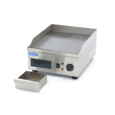 Plaque à griller - Demi-rainurée - 36cm - avec bac de récupération de graisse - Maxima  au meilleur prix sur Restock CHR