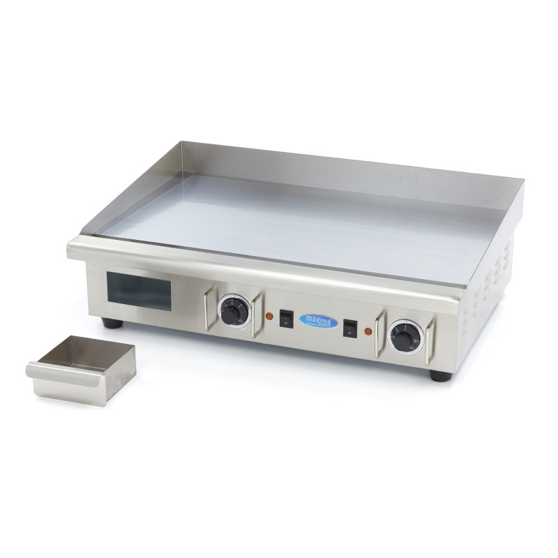 Plaque de cuisson - Chrome lisse - 73cm - avec bac de récupération - 400V - Maxima  au meilleur prix sur Restock CHR