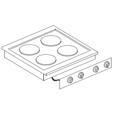 Cuisinière électrique 4 plaques - Combisteel