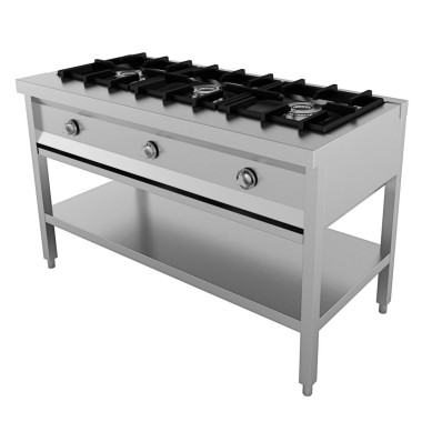Cuisinière 3 bruleurs - Combisteel