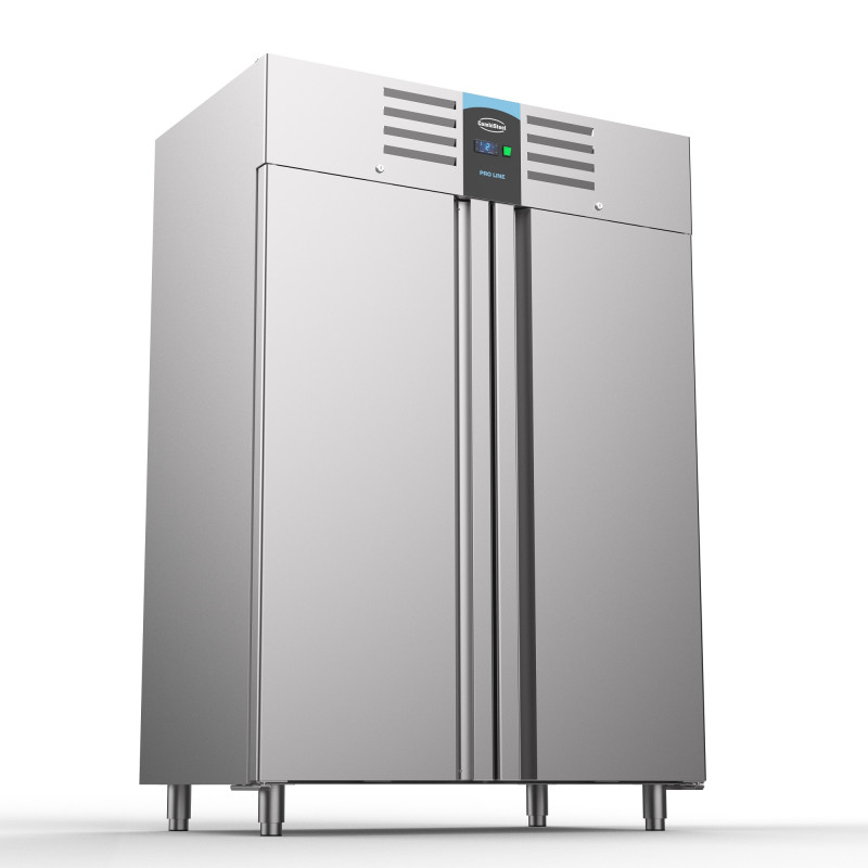 Réfrigérateur professionnel inox 1200L 2 portes LED refroidissement renforcé - Combisteel