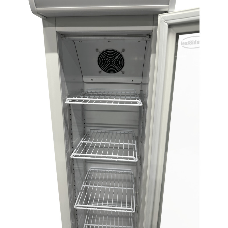 Frigo vitré étroit 105L - +1/+10°C - 4 grilles - LED - Blanc - Compact et verrouillable - Combisteel