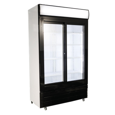 Réfrigérateur 2 portes coulissantes en verre 8 grilles capacité 780L éclairage LED - Combisteel