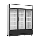 Réfrigérateur 3 portes en verre 1065L acier LED refroidissement statique 180kg - Combisteel
