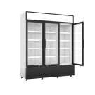 Réfrigérateur 3 portes en verre 1065L acier LED refroidissement statique 180kg - Combisteel