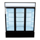 Réfrigérateur 3 portes en verre 1065L acier LED refroidissement statique 180kg - Combisteel