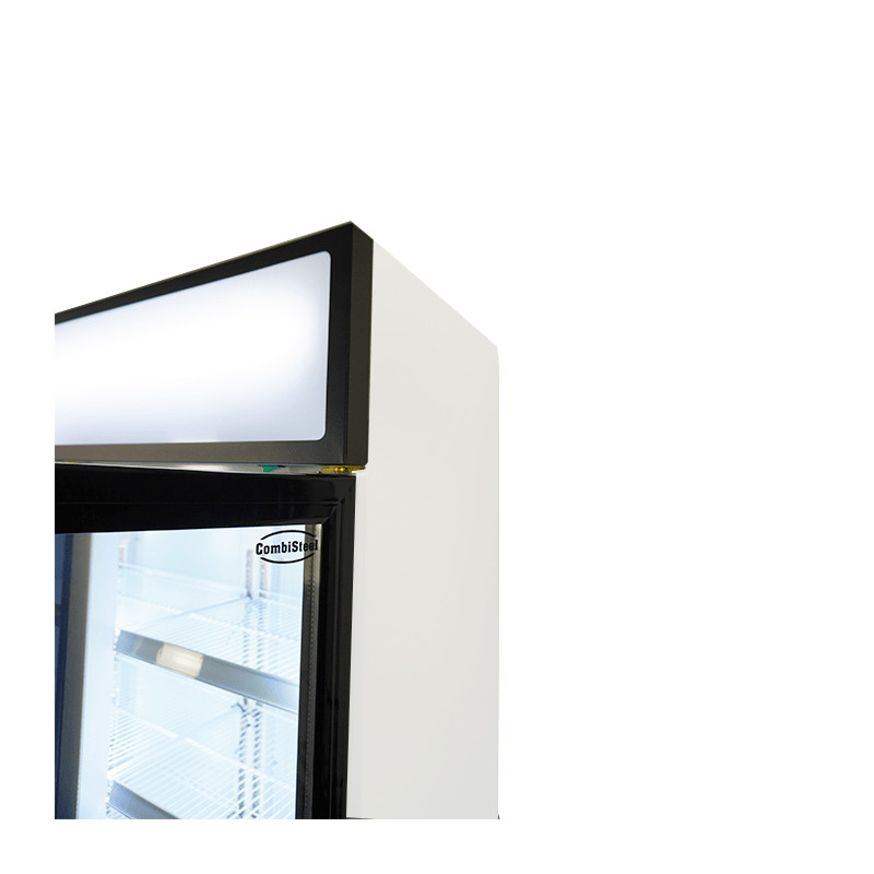 Réfrigérateur 3 portes en verre 1065L acier LED refroidissement statique 180kg - Combisteel