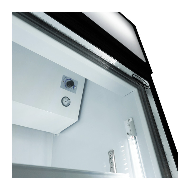 Réfrigérateur 3 portes en verre 1065L acier LED refroidissement statique 180kg - Combisteel