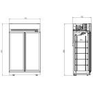 Réfrigérateur 2 portes en verre 1000L avec éclairage LED et 10 grilles - Combisteel