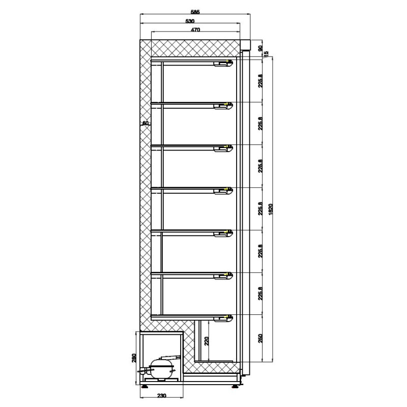 Congélateur 1 porte 340L statique blanc acier verrouillable réversible - Combisteel