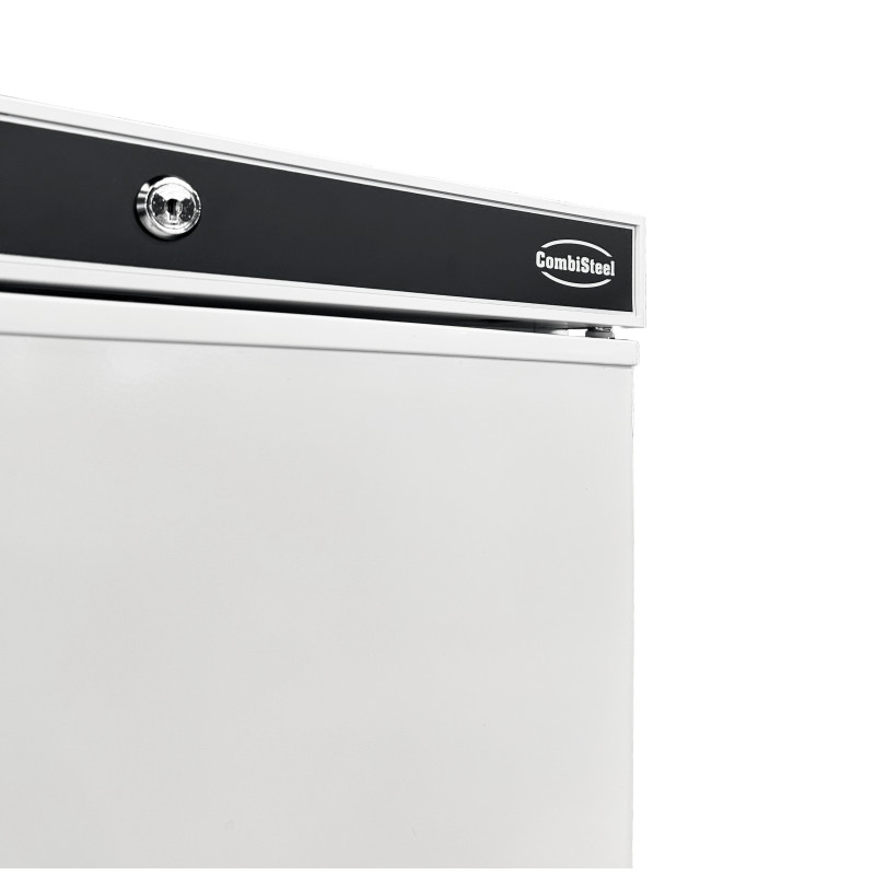 Congélateur 1 porte 340L statique blanc acier verrouillable réversible - Combisteel
