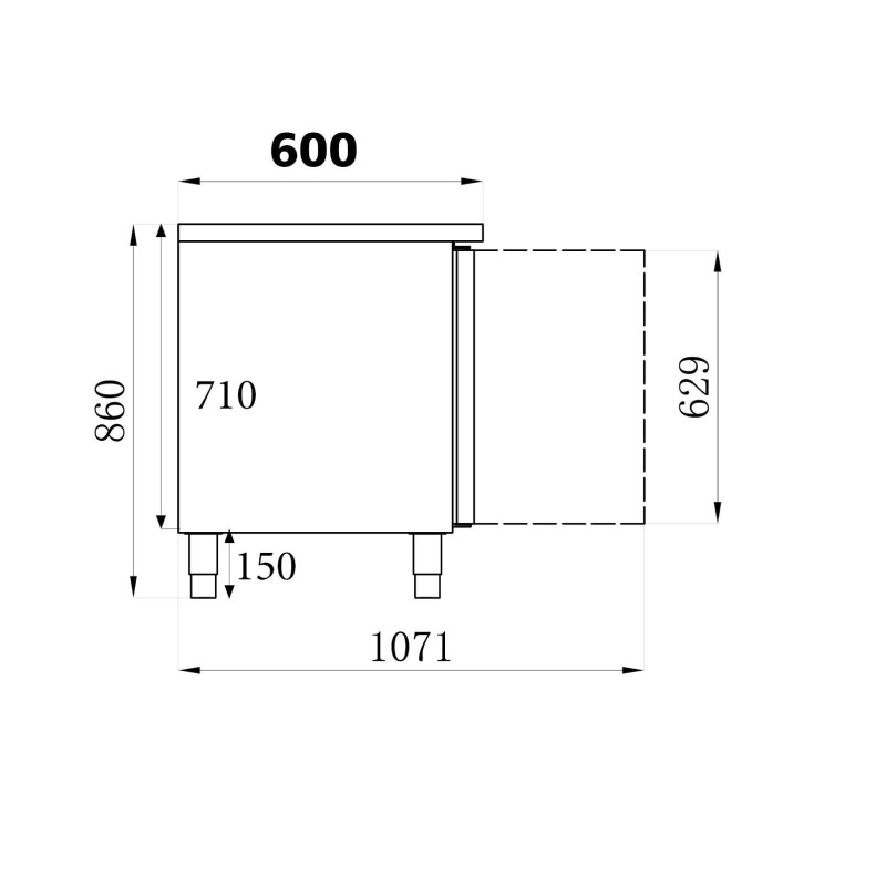 Table réfrigérée inox 4 portes - Combisteel