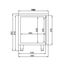 Table réfrigérée prof 700 mm 4 portes excl. moteur - Combisteel