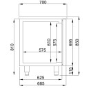 Table réfrigérée 2 portes 2 tiroirs prof 700mm - Combisteel
