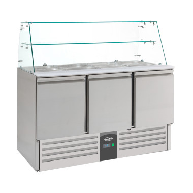 Saladette réfrigéree avec verre 3 portes - Combisteel