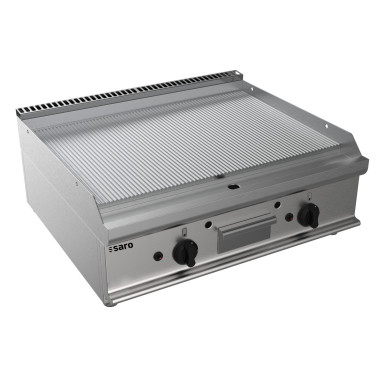 Plancha à Gaz - Table - 2 Zones - Striée - 795x530 mm - 270°C - 12 kW - E7/KTG2BBR - Saro  au meilleur prix sur Restock CHR