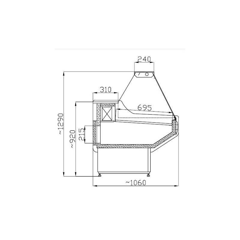 Vitrine réfrigérée owen 2.5 - Combisteel