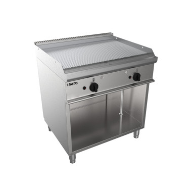Plancha à Gaz - Sur Pied - 2 Zones - Rainurée - 795x530 mm - 270°C - 12 kW - E7/KTG2BAR - Saro  au meilleur prix sur Restock CHR