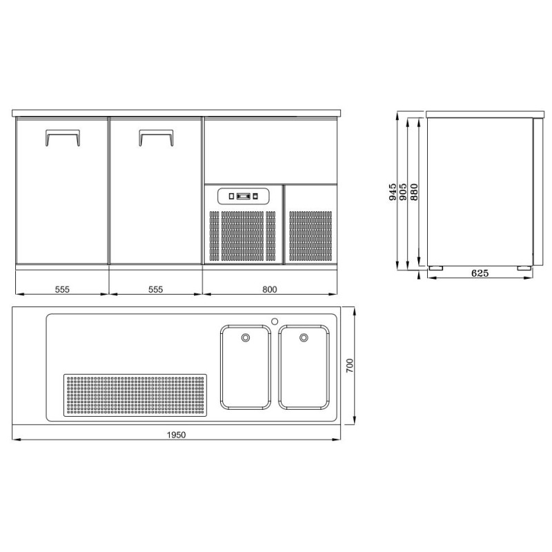 Refroidisseur de bière 2 portes inox - Combisteel