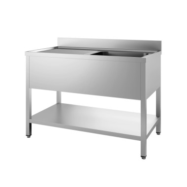 Bloc évier à droite étagère démontable 1200 - Combisteel