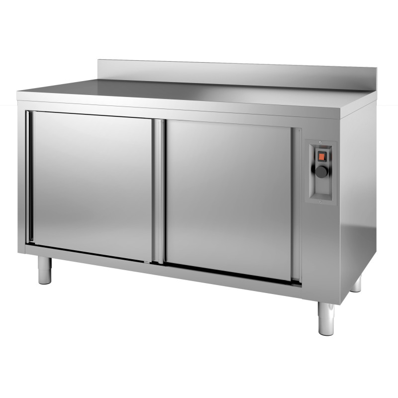 Meuble bas chauffant dosseret- 2 coulissantes - Combisteel