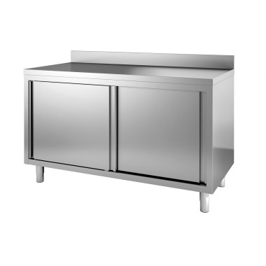 Meuble travail 2 portes + dosseret 1200mm - Combisteel