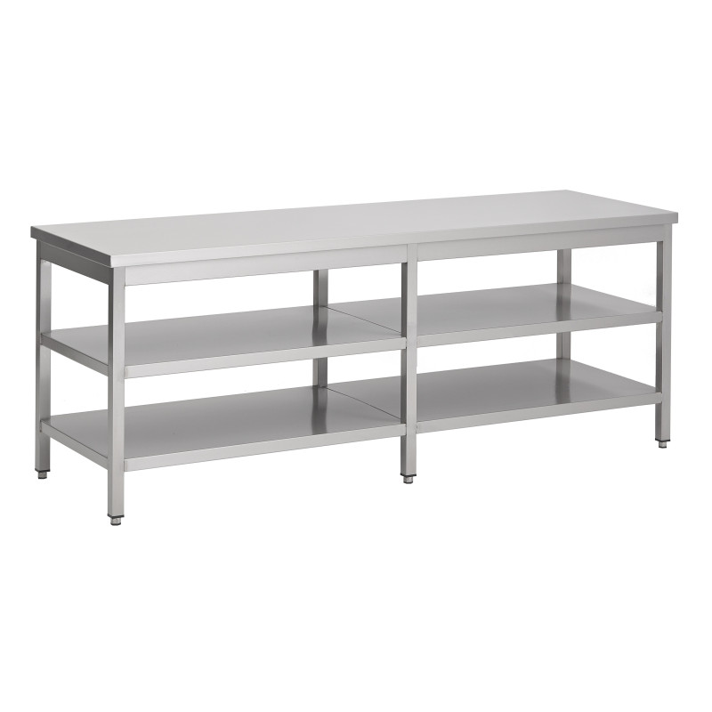Plan de travail 3 étages 2600mm inox - Combisteel