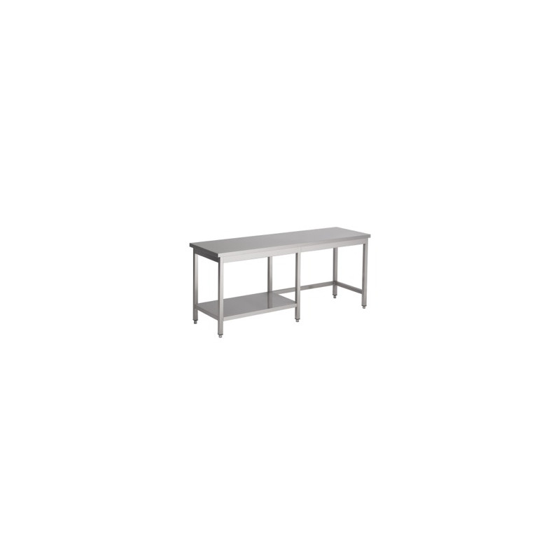 Table travail inox 1/2 étagère 1400x700mm - Combisteel