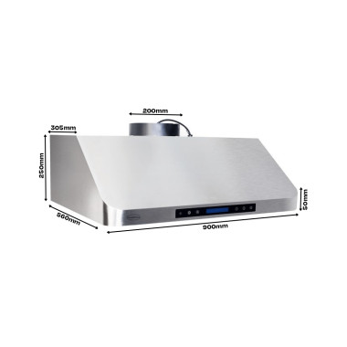 Hotte aspirante 900x 560 x250 - Combisteel