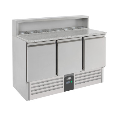 Table de préparation pour pizza 3 portes 1368x700x1090 mm - 402 l - Combisteel