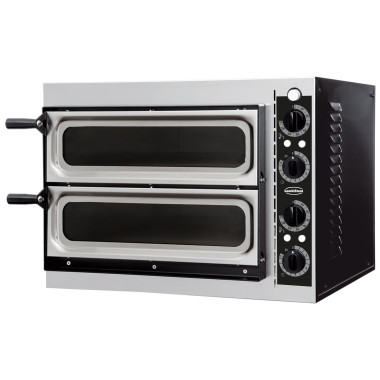 Four à pizza électrique - 2 pizzas 32 cm - 50-500°C - Double compartiment - 2,4 kW - Combisteel
