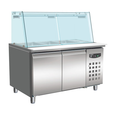 Tour réfrigéré pâtisserie avec vitrine - 2 portes - 4 x GN1/1 - Combisteel