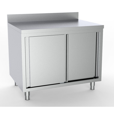 Plan de travail avec portes coulissantes et bord - Combisteel