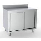 Plan de travail avec portes coulissantes et bord - Combisteel
