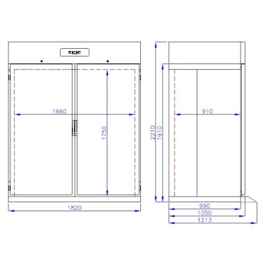 Congélateur professionnel 1400L en acier inox mono block 2 portes -10/-20°C LED verrouillable - Combisteel
