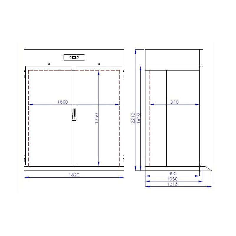 Congélateur professionnel 1400L en acier inox mono block 2 portes -10/-20°C LED verrouillable - Combisteel