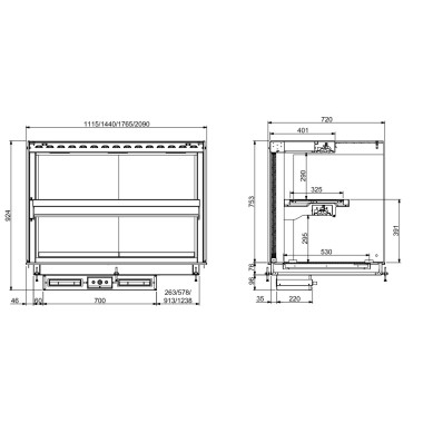 Drop-in vitrine cubique chauffante - Combisteel