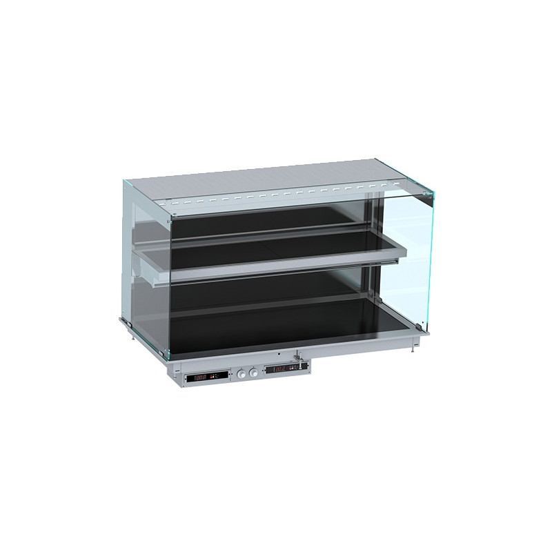 Drop-in vitrine cubique chauffante mural - Combisteel