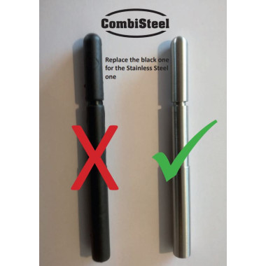 Barre de pression en inox relative aux verrouillage des chambres froides positif / negatif lors du montage, tige n - Combisteel