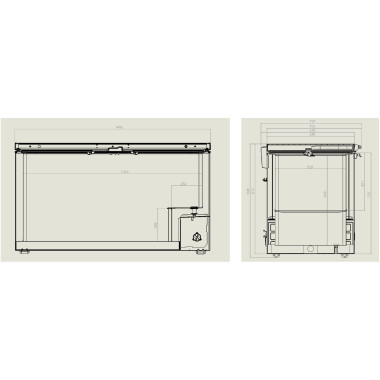 Congélateur bahut couvercle en inox 469 l - Combisteel